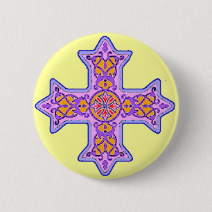 Herrliches koptisches Pastellkreuz Button