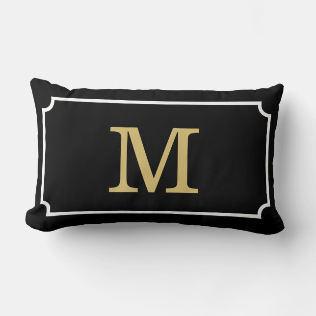 Herrliches Monogramm Geom Muster-lumbales Lendenkissen (Vorderseite)