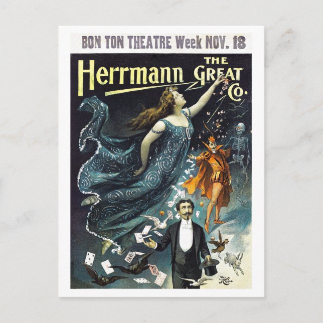 Herrmann The Great Restauration Vintage Poster Postkarte (Vorderseite)
