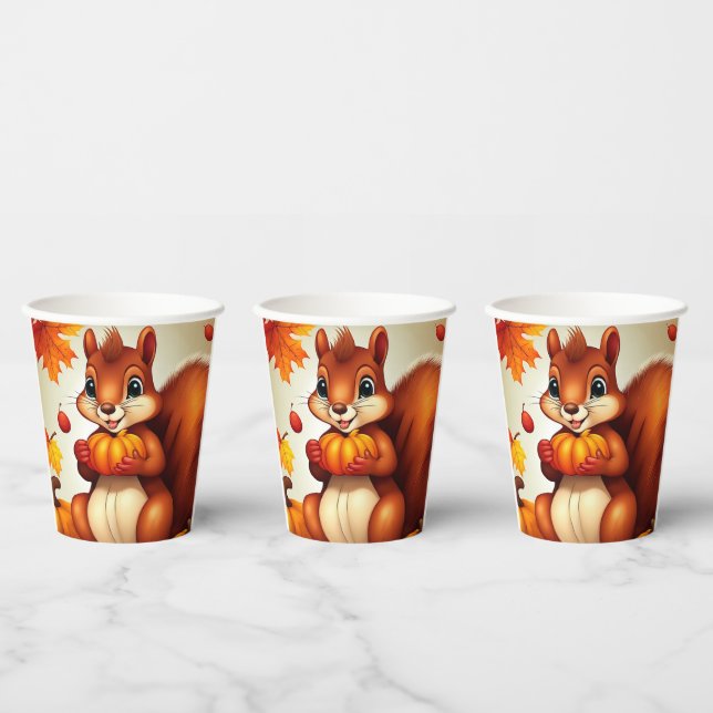 Herrn Eichhörnchen Geburtstagsparty Papiertassen Pappbecher (Multi)
