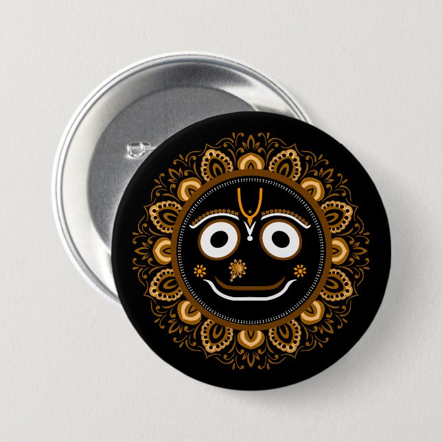 Herrn Jagannath Hingabe - Hare Krishna Button (Vorne & Hinten)