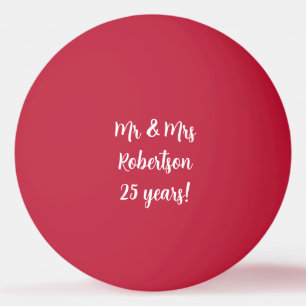 Herrn und Frau 25. Hochzeitstag Ping-Pong-Ball Tischtennisball