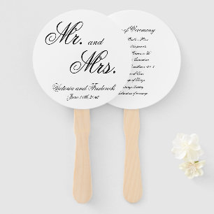 Herrn und Frau Elegante Kalligrafie Hochzeitsprogr Fächer