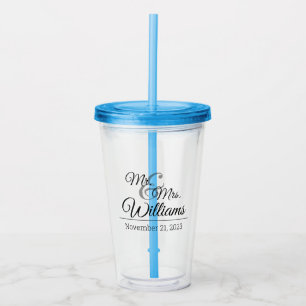 Herrn und Frau Hochzeitsdatum Acryltrinkbecher