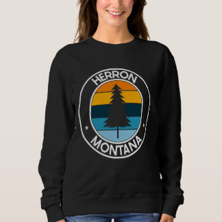 Herron Montana MT USA City Pride Retro Sunset Sweatshirt