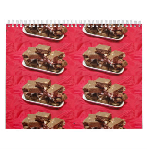 Herry Chocolate Marshmallow Fudge auf einer Platte Kalender
