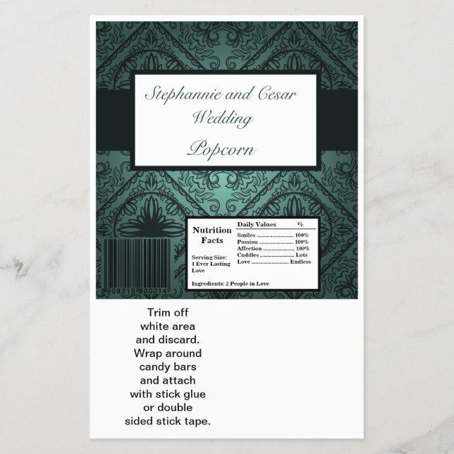Hershey's Large Bar Wrapper Aquamarine Verzierte D Flyer (Vorne)