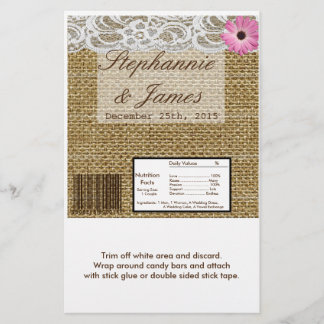 Hershey's Large Bar Wrapper Burlap Lace Blume Flyer