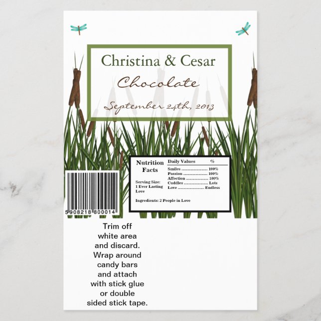 Hershey's Large Bar Wrapper Cattail/Dragonfly in C Flyer (Vorne)