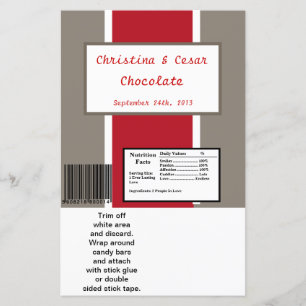 Hershey's Large Bar Wrapper Crimson Red Gray Bg Wh