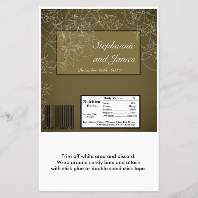 Hershey's Large Bar Wrapper Herbstfloralfall Flyer (Vorne)