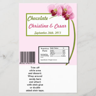 Hershey's Large Bar Wrapper Pink Orchid Long Stem Flyer
