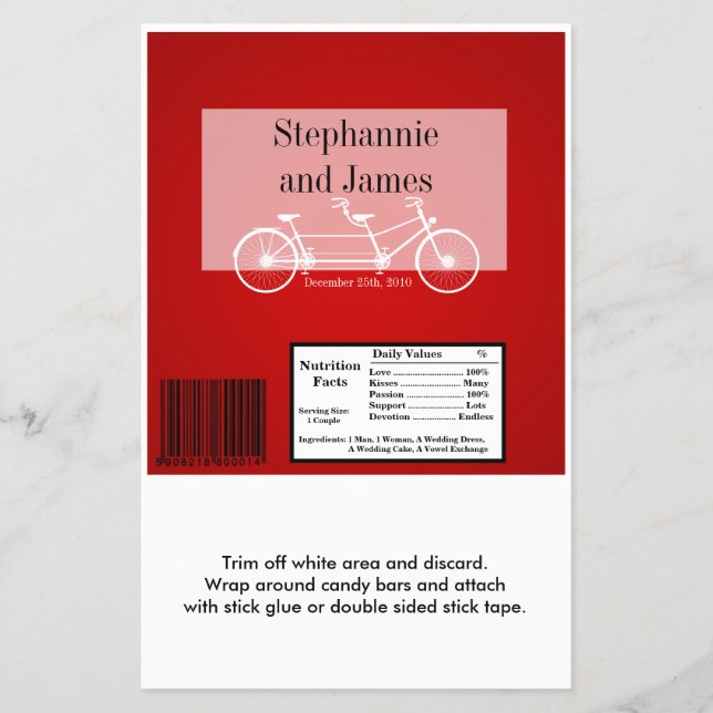 Hershey's Large Bar Wrapper Red Double Bike Flyer (Vorne)