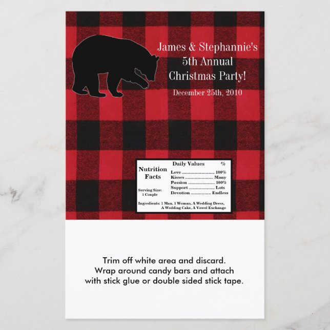 Hershey's Large Bar Wrapper Red Kariert Black Bar (Vorderseite)