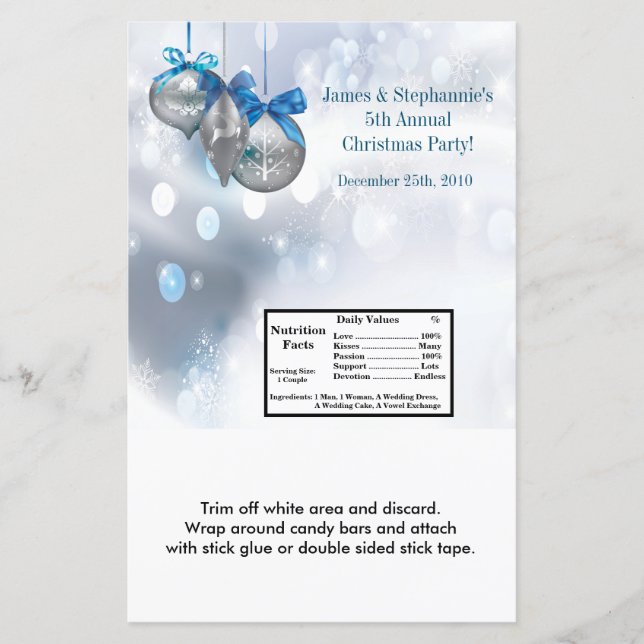 Hershey's Large Bar Wrapper Winter Snowflake Ornam (Vorderseite)