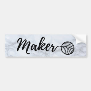 Hersteller-Handwerk u. Garn-Typografie auf Autoaufkleber
