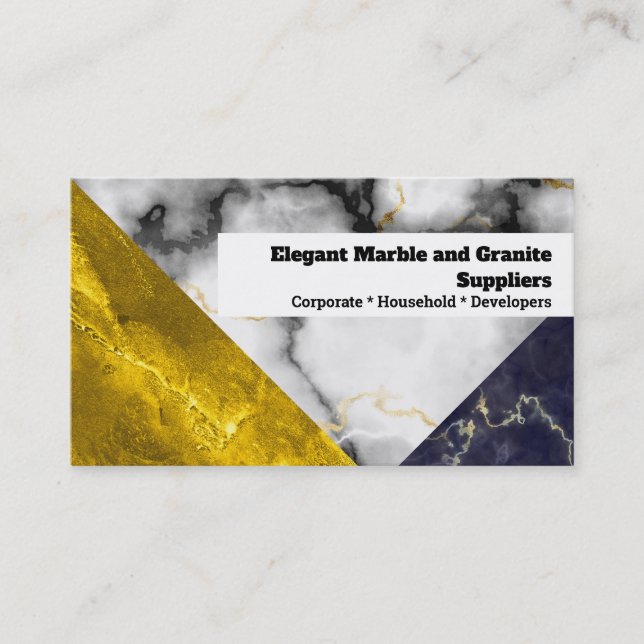 Hersteller von weißem schwarzem Marmorgold-Granit Visitenkarte (Vorderseite)