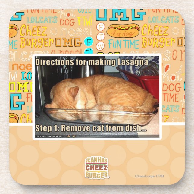 Herstellung der Lasagne Getränkeuntersetzer (Vorderseite)