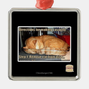 Herstellung der Lasagne Silbernes Ornament