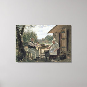 Herstellung des Staus, 1876 Leinwanddruck