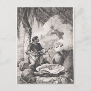 Herstellung von Kautschuk in Indien Postkarte