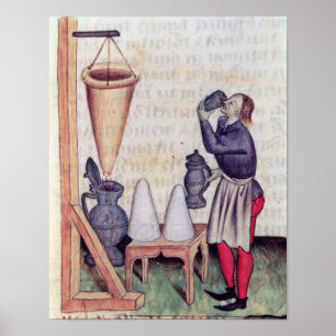 Herstellung Zuckersirup, von 'Tractatus de Herbis' Poster