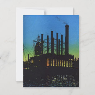 Herstellungsfabrik bei Sonnenuntergang, Vintage-Ge
