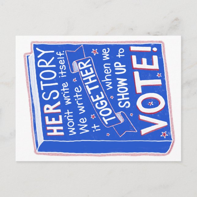 HERSTORY wird sich nicht schreiben - kommen Sie zu Postkarte (Vorderseite)