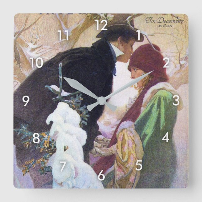 Herst's International Cover, Alphonse Mucha Quadratische Wanduhr (Vorderseite)
