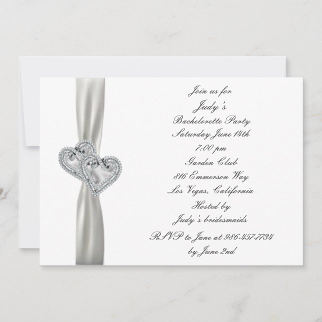 Herts White Wedding Junggeselinnen-Abschied Einlad Einladung (Vorderseite)