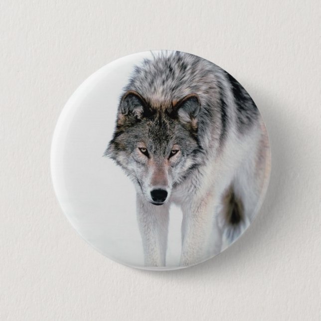 Herumstreichender Wolf Button (Vorderseite)