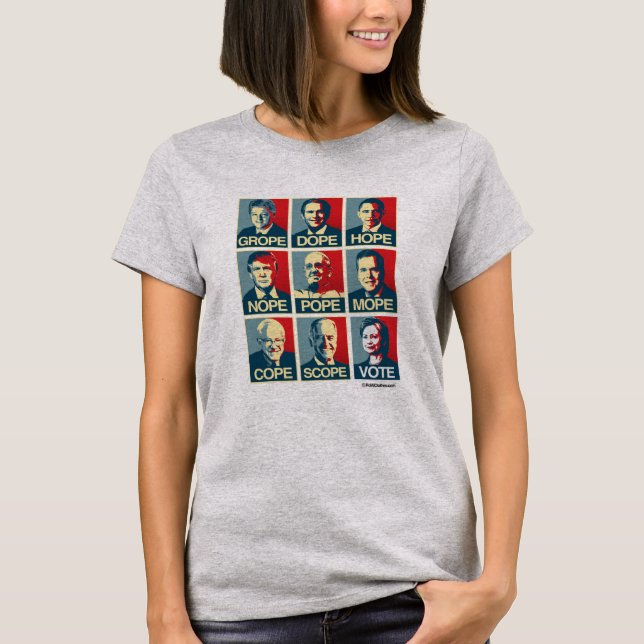 Herumtasten-Schmieren-Hoffnung Nope Papst Mope T-Shirt (Vorderseite)