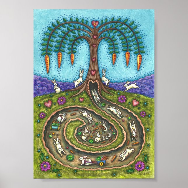 HERUNTER DEM RABBIT-HOLE, CARROT WILLOW BAUM FOLK  POSTER (Vorne)