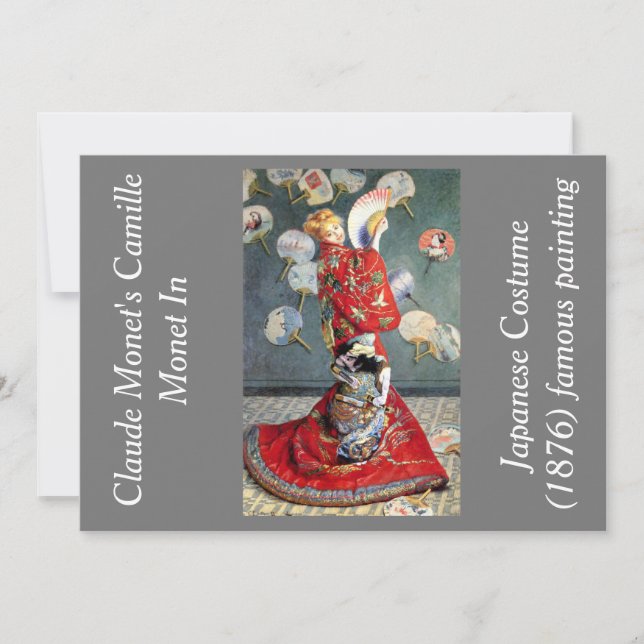 Herunterladbare Claude Monets Camille Monet in Jap Einladung (Vorderseite)
