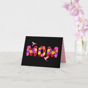 Herunterladbare Muttertagsflorale Mama Hummingbird Karte