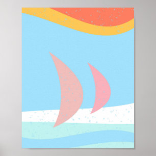 Herunterladbare Segelboote Abstrakt Poster