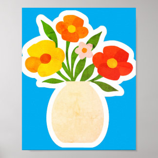 Herunterladbare Vintage-Blumen-Wandkunst Poster