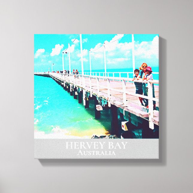 Hervey Bay Queensland Australien Reiseausdruck Leinwanddruck (Vorderseite)