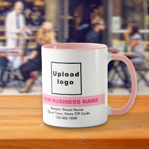 Hervorgehobener Geschäftsname auf Pink Combo Mug Tasse