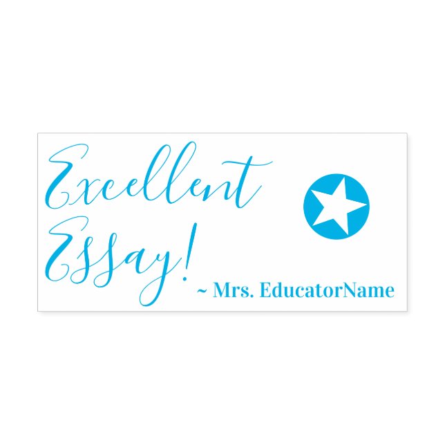 "Hervorragende Essay!" + Name des Lehrers Rubber-B Permastempel (Design)