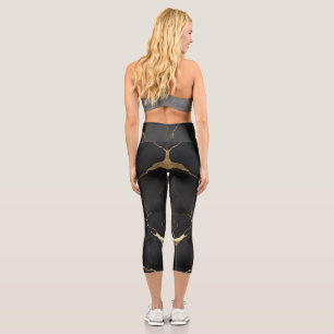 Hervorragende Farbwiedergabe aus schwarzem Marmor Capri Leggings