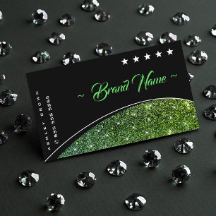 Hervorragende grüne Glitter Glitzer Stars Moderne Visitenkarte