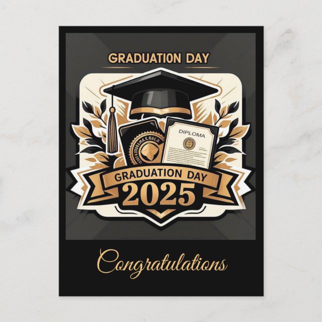 " HERVORRAGENDE KENNTNIS: ABSCHLUSS DAY 2025 " POSTKARTE (Vorderseite)