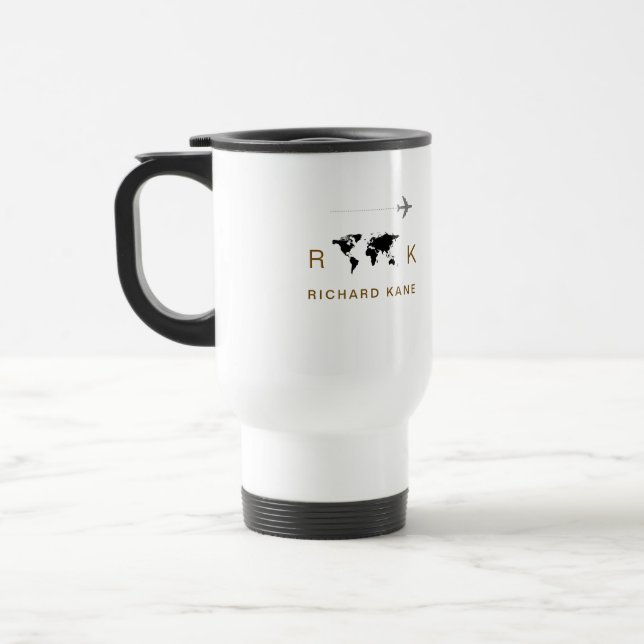 Hervorragende Klasse Mit Monogramm Reisebecher (Links)