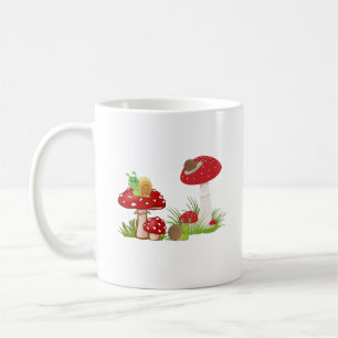 Hervorragender Pilz- und Schneckenmuster Kaffeecup Kaffeetasse