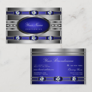 Hervorragendes Silber mit Blauen und Imitaten Rhin Visitenkarte