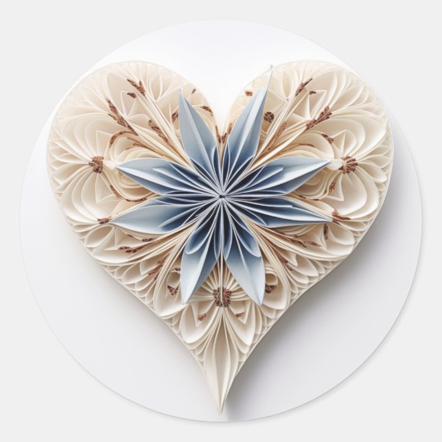 Herz 0076 runder aufkleber (Vorderseite)