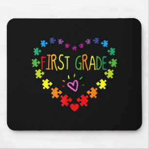 Herz 100. Tag der 1. Klasse Lehrer Autism Awaren Mousepad