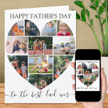 Herz 11 FotoCollage Bester Vater je Vatertag Karte<br><div class="desc">Sage "Happy Vatertag" mit einer Liebe Herz Foto Collage, die Tageskarte des personalisierten Vaters. Die Fotovorlage ist für Sie Set, um Ihre Bilder hinzuzufügen, und arbeitet in Reihen von oben bis unten. Die Foto-Collage enthält 11 Fotos, die in einer Mischung aus Portrait, Landschaft und Quadrat/Instragram-Formaten dargestellt werden. "zum besten Vater...</div>