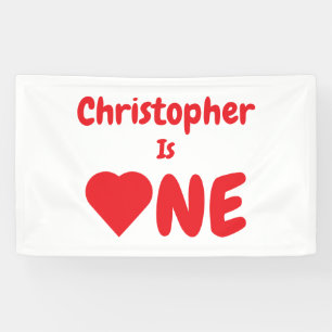 Herz 1. Geburtstag Banner